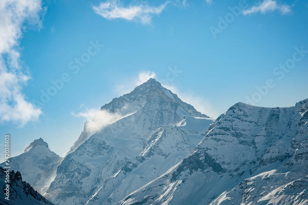 Fototapeta The Dent Blanche mountain, culminating at 4'357 meters, Valais, Switzerland.