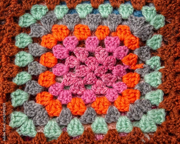 Fototapeta Crocheted Afghan Square
