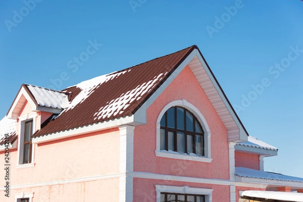 Obraz winter snow on the roof