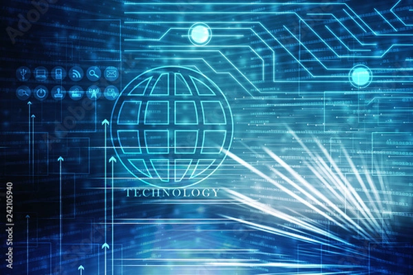 Fototapeta 
2d illustration technology background