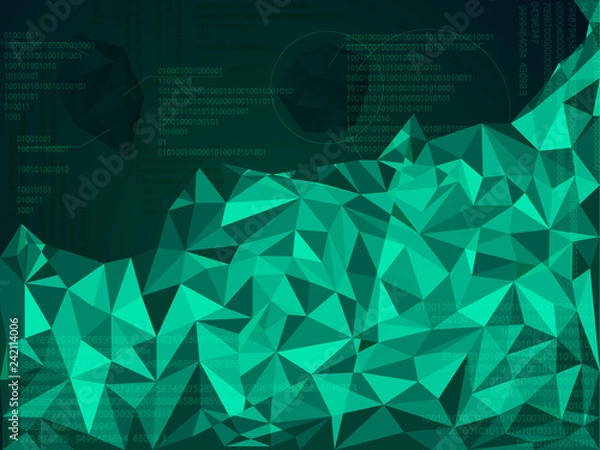 Fototapeta Technology illustration. Digital background. Banner with cyberspase. Futuristic theme for your designs.