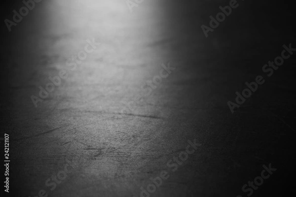 Obraz Black ballet hall floor on blue spotlight.Background for dance and theater.