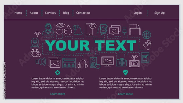 Obraz Social media web page design vector template