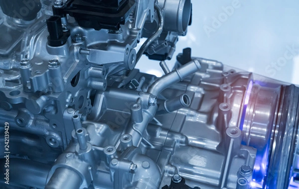 Fototapeta Modern powerful car engine section