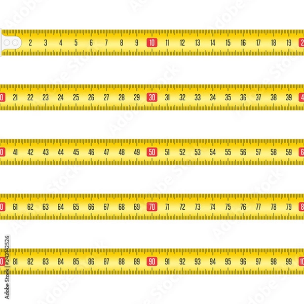 Fototapeta Vector measuring tapes.