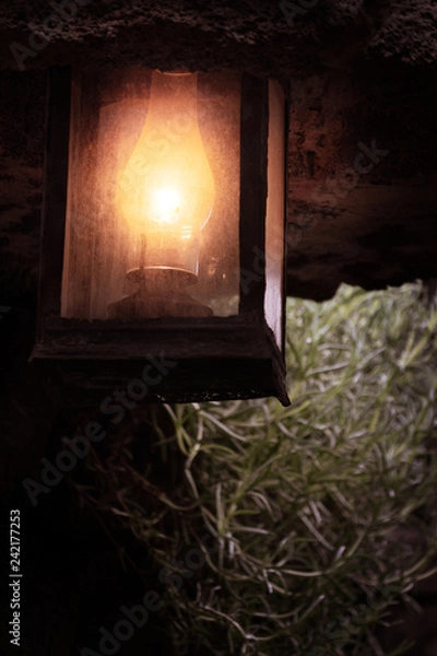 Fototapeta old lamp glow