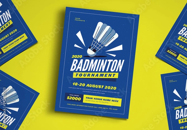 Obraz Układ ulotek do badmintona