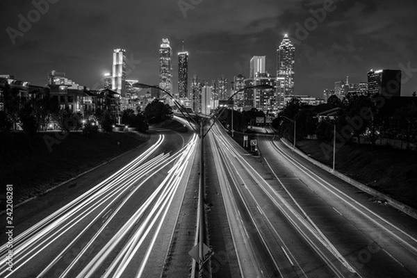 Obraz ATL Skyline from Jackson BW