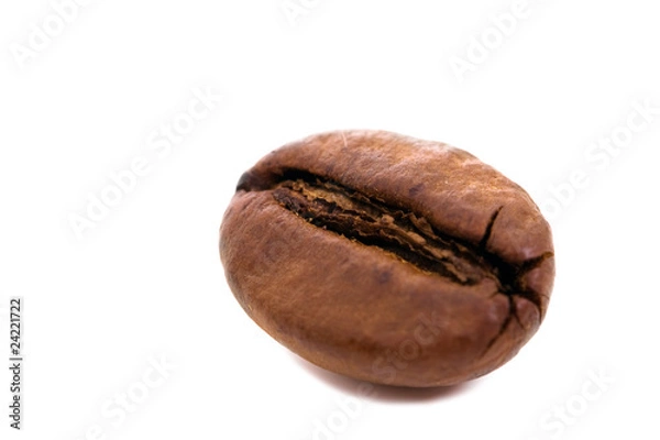 Fototapeta Isolated macro shot of a coffee bean
