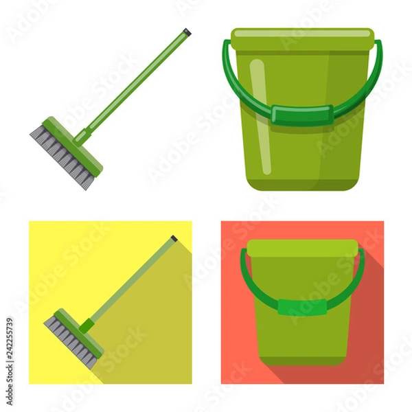 Fototapeta Vector illustration of cleaning and service sign. Set of cleaning and household stock symbol for web.