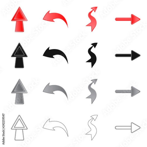 Fototapeta Vector illustration of element and arrow logo. Set of element and direction stock symbol for web.