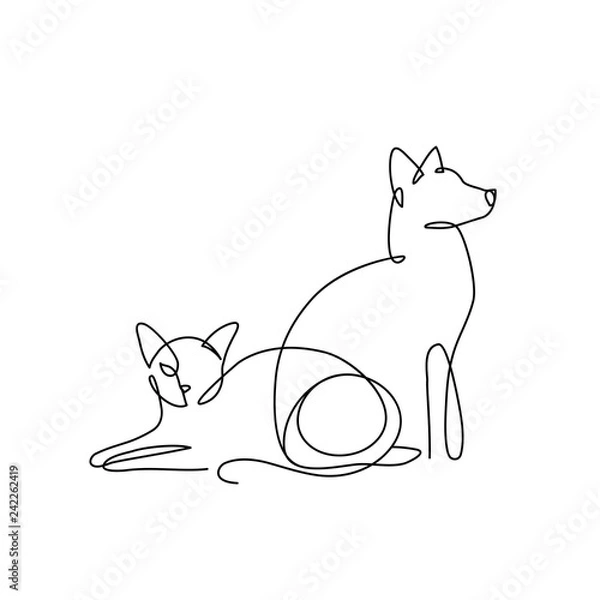 Obraz Dog line art logo