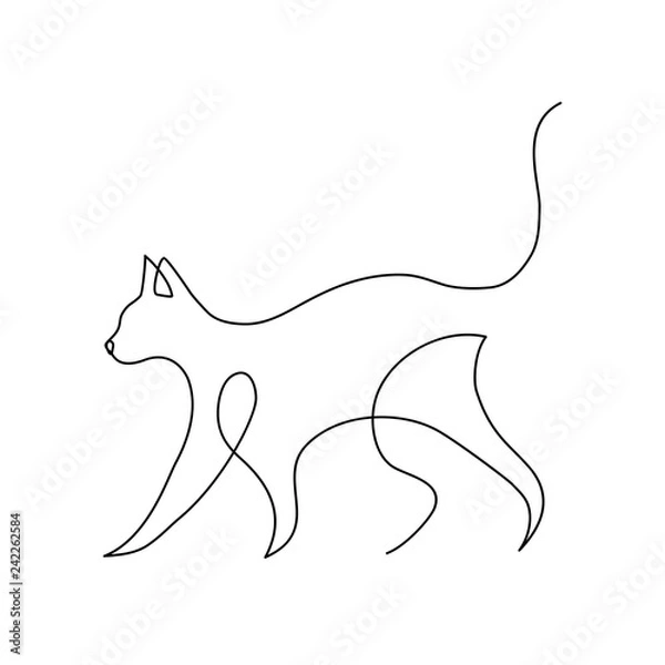 Obraz Minimalistyczna grafika liniowa koty