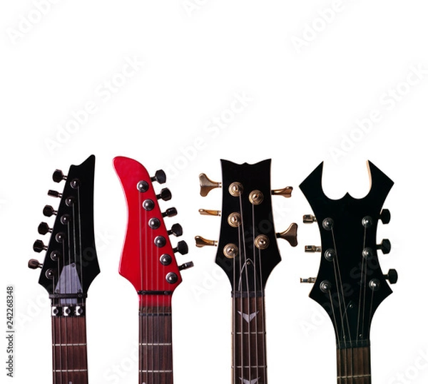 Fototapeta The heads of the vultures of guitars. Isolated on white
