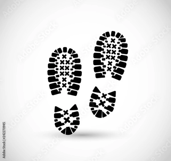 Fototapeta Shoe print vector
