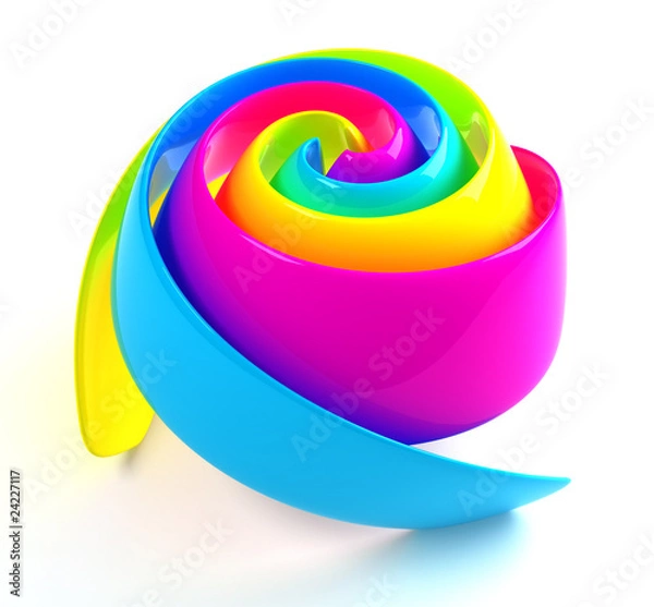 Obraz CMYK and RGB Rose. Include Clipping Path