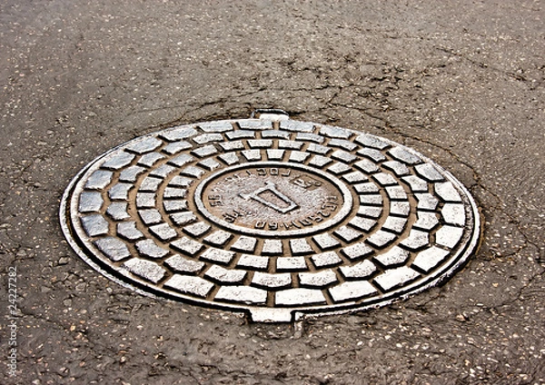 Obraz Old manhole cover