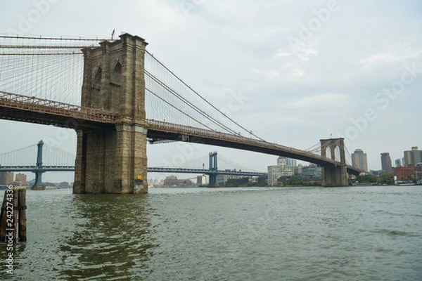 Fototapeta Beautiful view on Brooklyn and Manhattan Bridge in New York City