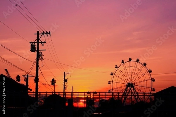 Obraz 夕日と観覧車