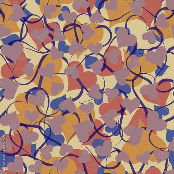 Obraz Seamless background with hearts. Modern, fashionable pattern.