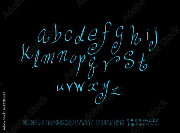 Obraz 벡터 문자 / 손으로 쓴 글씨체