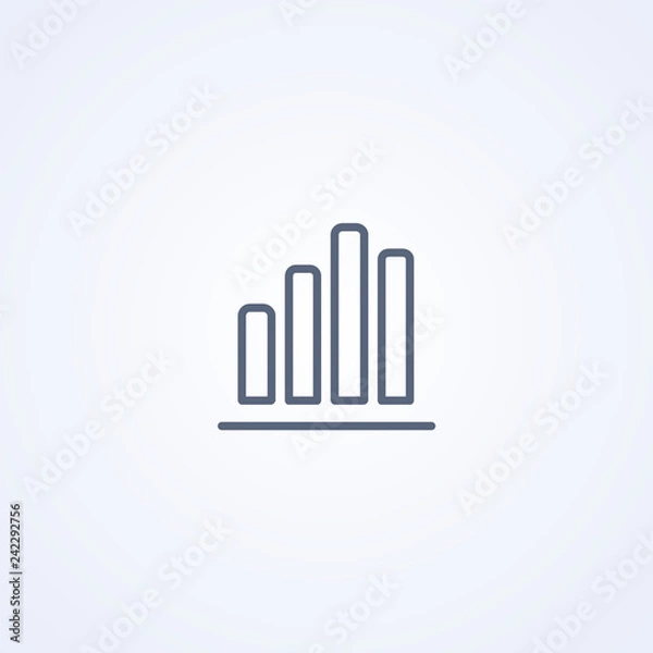 Fototapeta Growth level graph, vector best gray line icon