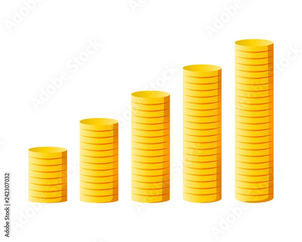 Fototapeta お金　コイン　ゴールド　