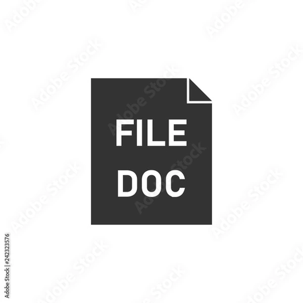 Fototapeta DOC file icon flat
