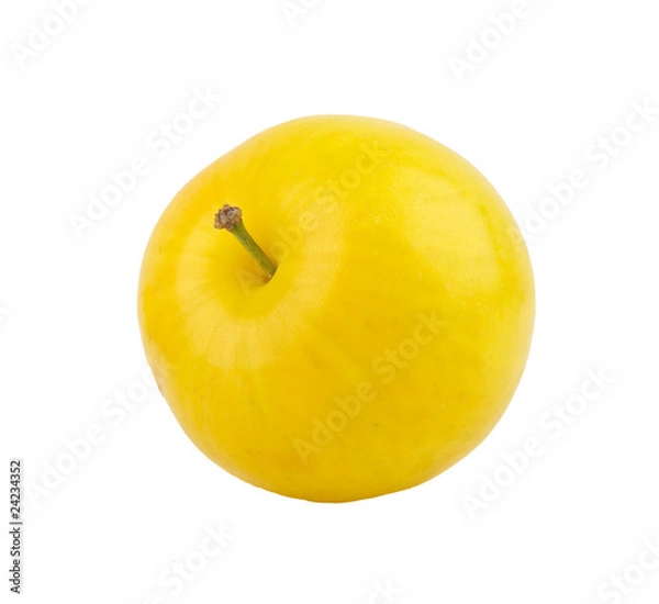 Fototapeta yellow plum isolated in white background