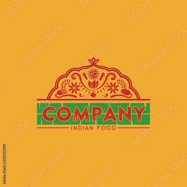 Obraz Indian food logo