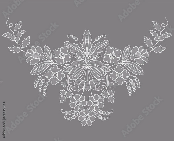 Fototapeta Floral lace pattern