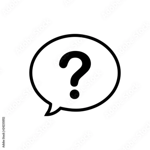 Obraz question mark in a speech bubble icon