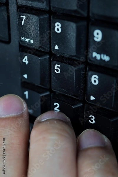 Obraz The Numpad keyboard in put close up