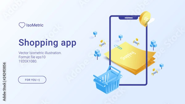 Obraz Discount sale concept. Vector illustration