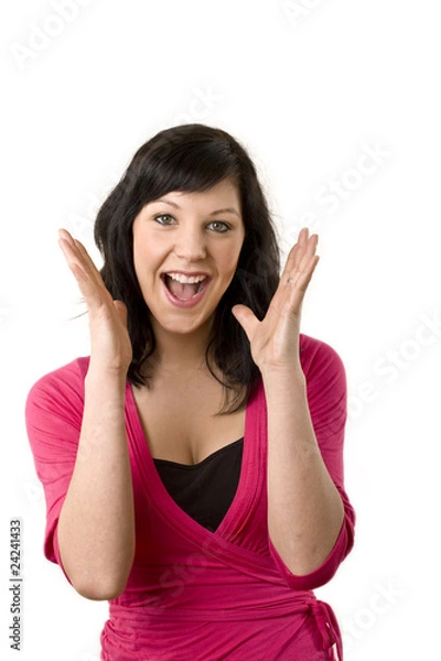 Obraz Hübsche Frau ruft