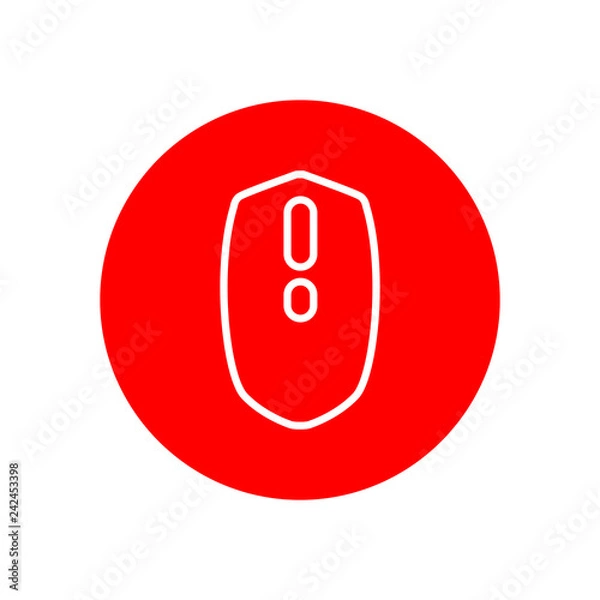 Obraz Computer Mouse Office Outline Red Icon Illustration Design