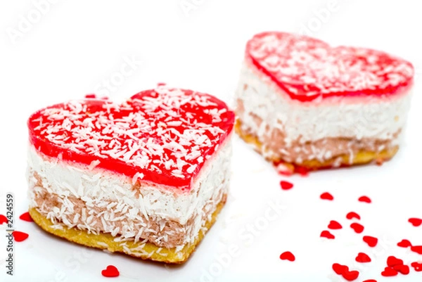 Obraz two jelly heart-shaped cakes