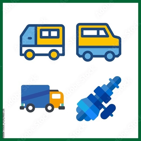 Fototapeta 4 logistic icon. Vector illustration logistic set. delivery truck and distribution icons for logistic works