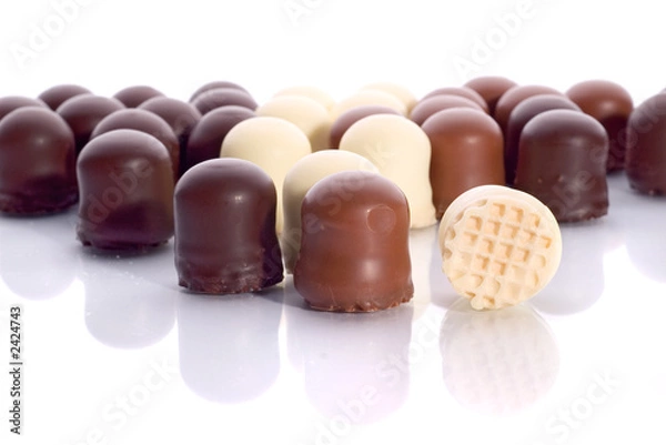 Obraz rows of mousse chocolate candies