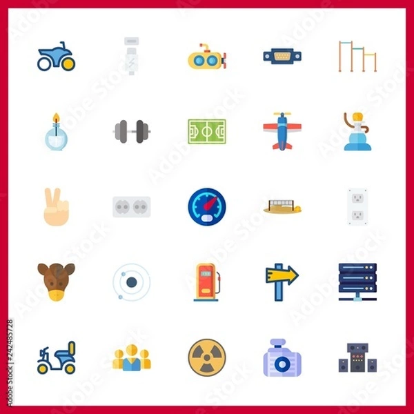 Fototapeta 25 power icon. Vector illustration power set. vga and voleyball ground icons for power works