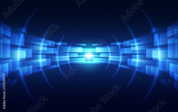 Fototapeta Blue Abstract Technology Background