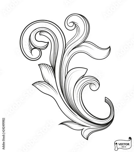 Obraz Curls and scrolls ornament for design elements.