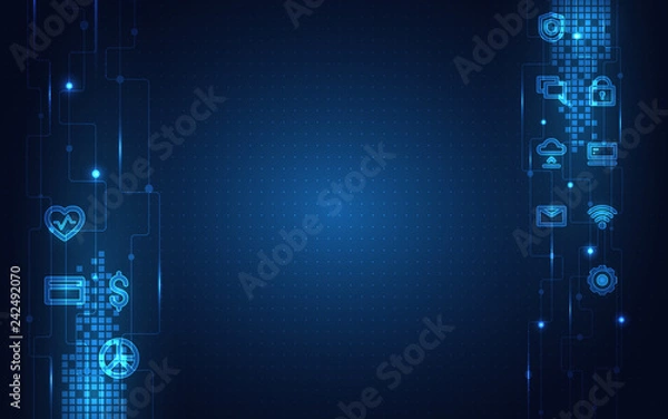 Fototapeta Blue Abstract Technology Background