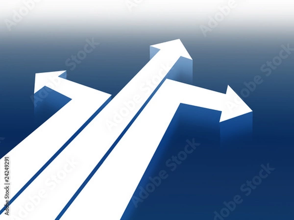 Fototapeta 3d arrows going in different ways