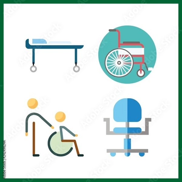 Fototapeta 4 handicap icon. Vector illustration handicap set. disabled and wheelchair icons for handicap works