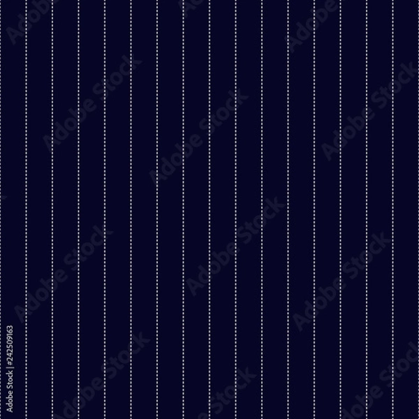 Fototapeta Navy Blue and White Pinstripes Seamless Pattern - Classic clean white pinstripes on navy blue background seamless pattern