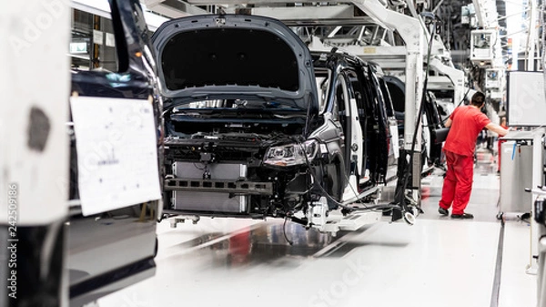 Obraz Przemysł motoryzacyjny - linia produkcyjna w Europie