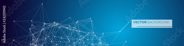 Fototapeta Neural network concept. Connected cells with links. High technology process. Abstract Vector Background