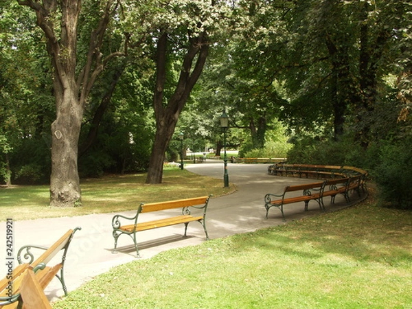 Fototapeta Benches in the park