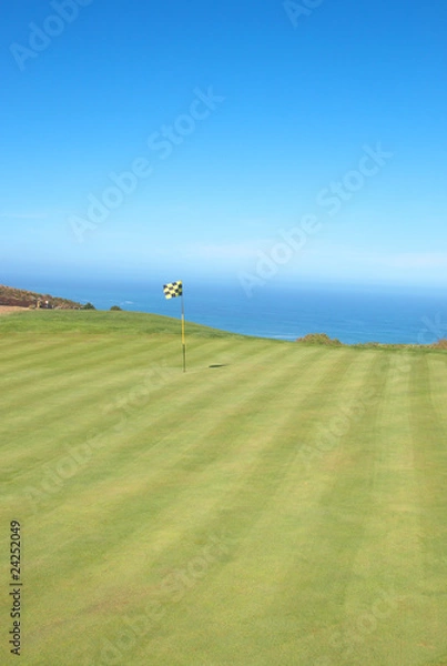 Obraz Golf course landscape by the ocean